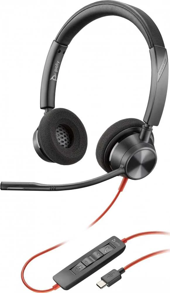 Poly Blackwire 3320 ausinės su integruotu pulteliu
