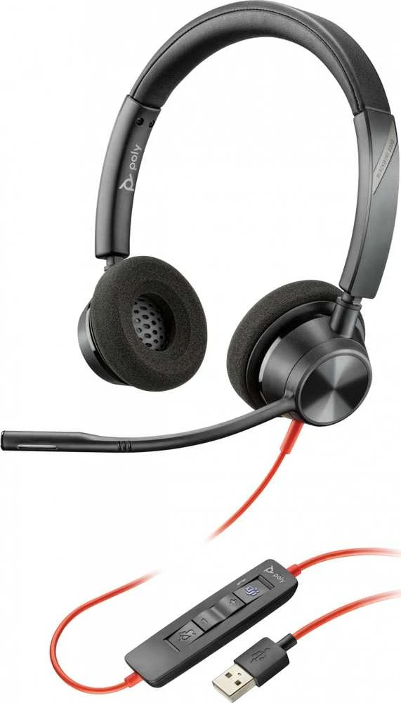 Hewlett Packard (HP) Laidinės ausinės Jack 3,5 mm / USB A Poly Blackwire C3325 juodas