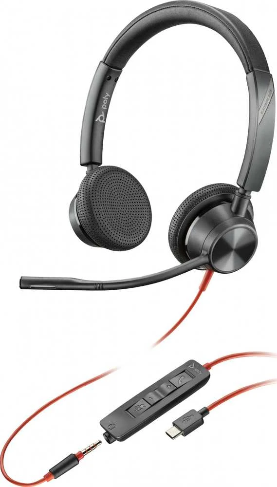 POLY Blackwire 3325 Laidinės ausinės, USB-C, Juoda