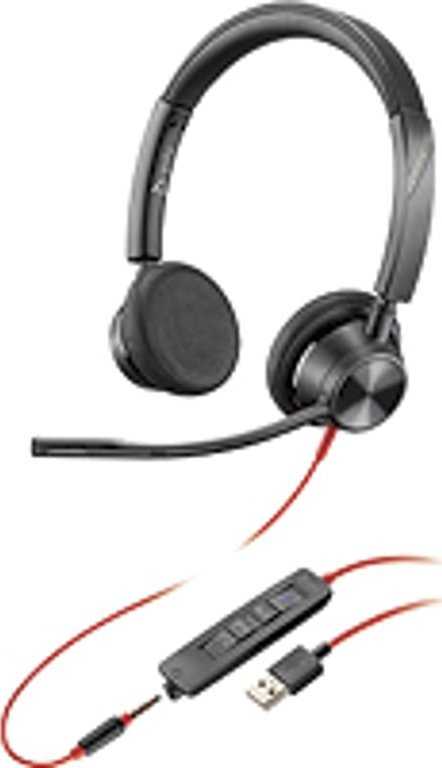 POLY Blackwire 3320, Laidinis, Biuras / Skambučių centras, 20 - 20000 Hz, 130 g, Ausinės su mikrofonu, Juoda