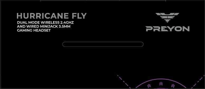 PREYON Hurricane Fly belaidės žaidimų ausinės (Juodos) | USB