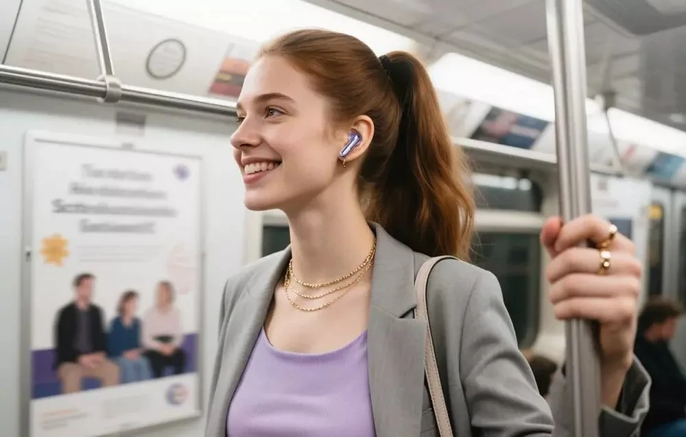Ausinės QCY N70 HT18 LITE Belaidės Earbuds (Violetinė)