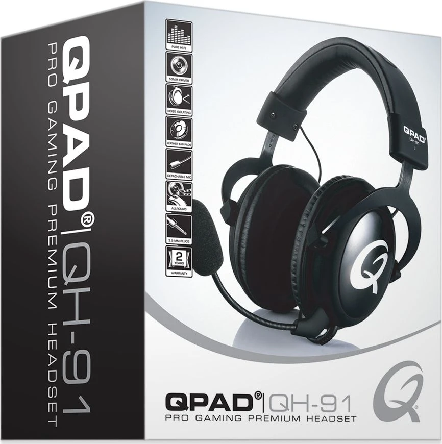 Qpad QH-91 RGB Stereo Žaidimų ausinės juodas