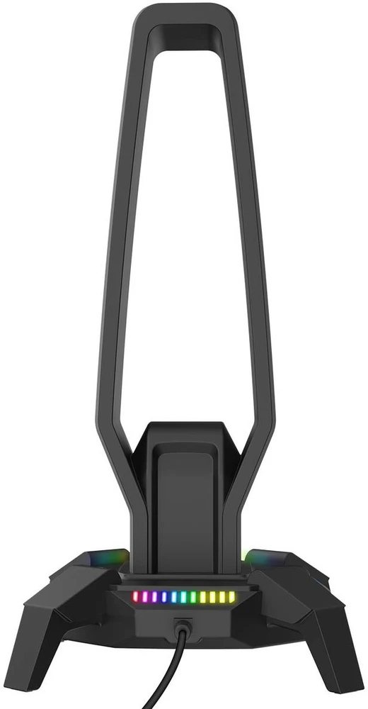 Rampage RM-H27 Stojak na ausinės IGRIS RGB USB, USB-C, juoda