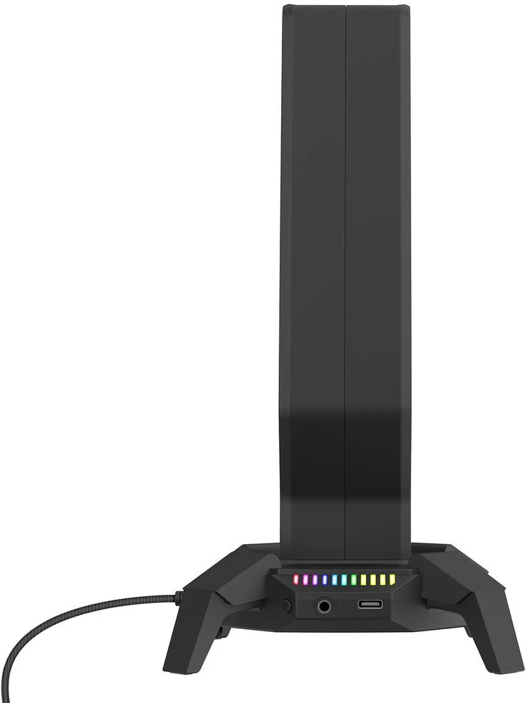 Rampage RM-H27 Stojak na ausinės IGRIS RGB USB, USB-C, juoda