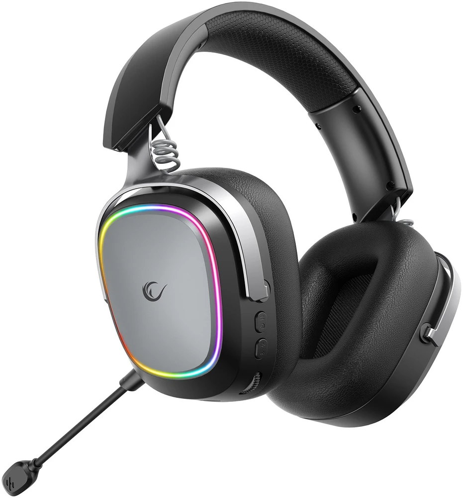 Ausinės su mikrofonu Rampage RETSU Juodos/Pilkos Belaidės 2.4G Bluetooth