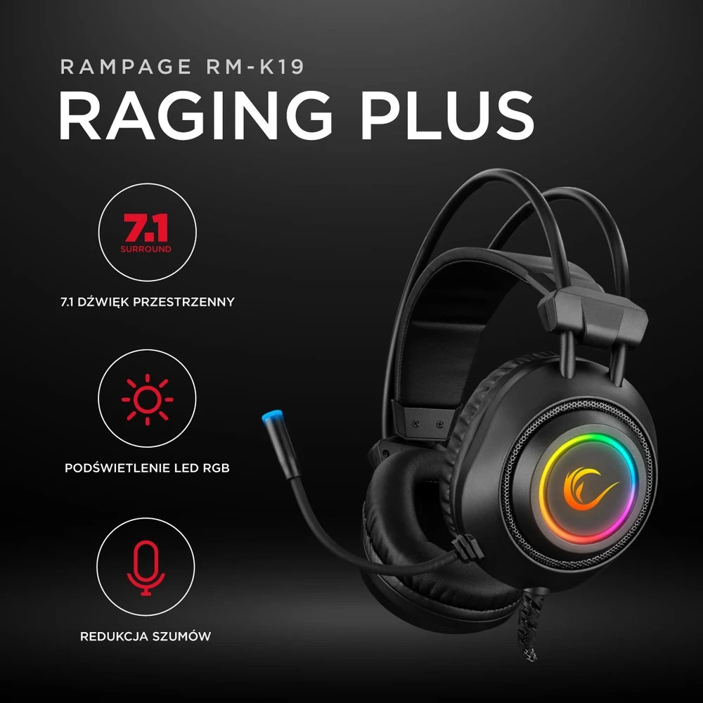 Ausinės Rampage RM-K19 juoda