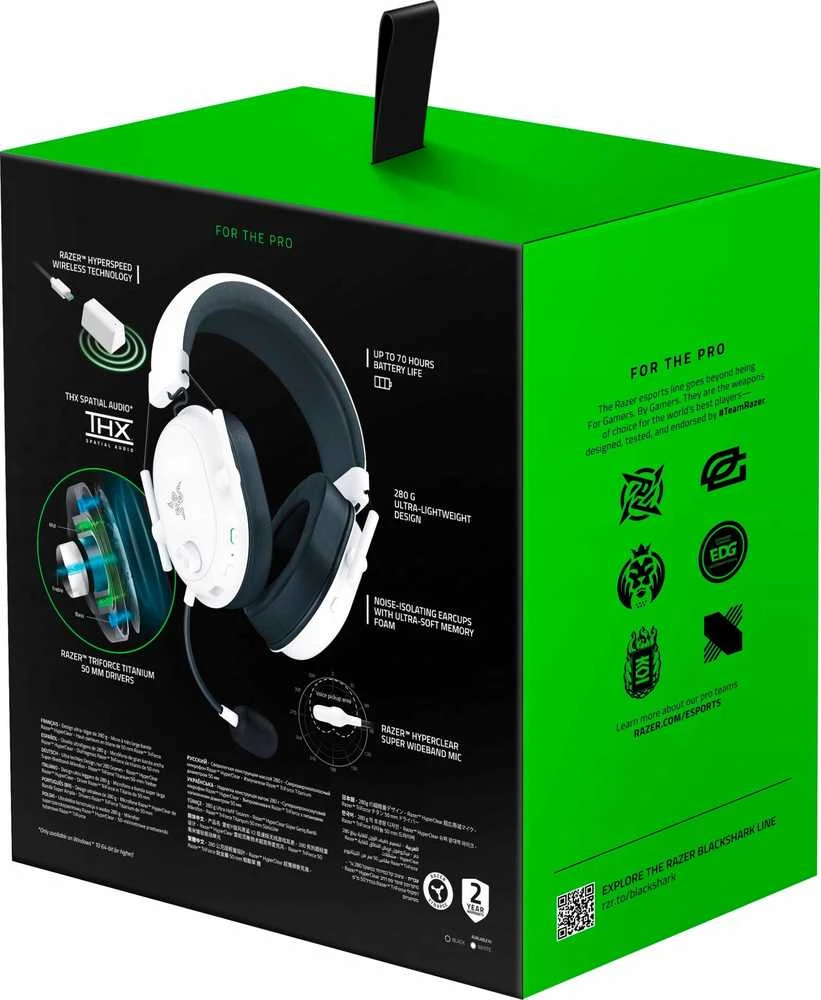 Razer Ausinės BlackShark V2 HyperSpeed, Baltos