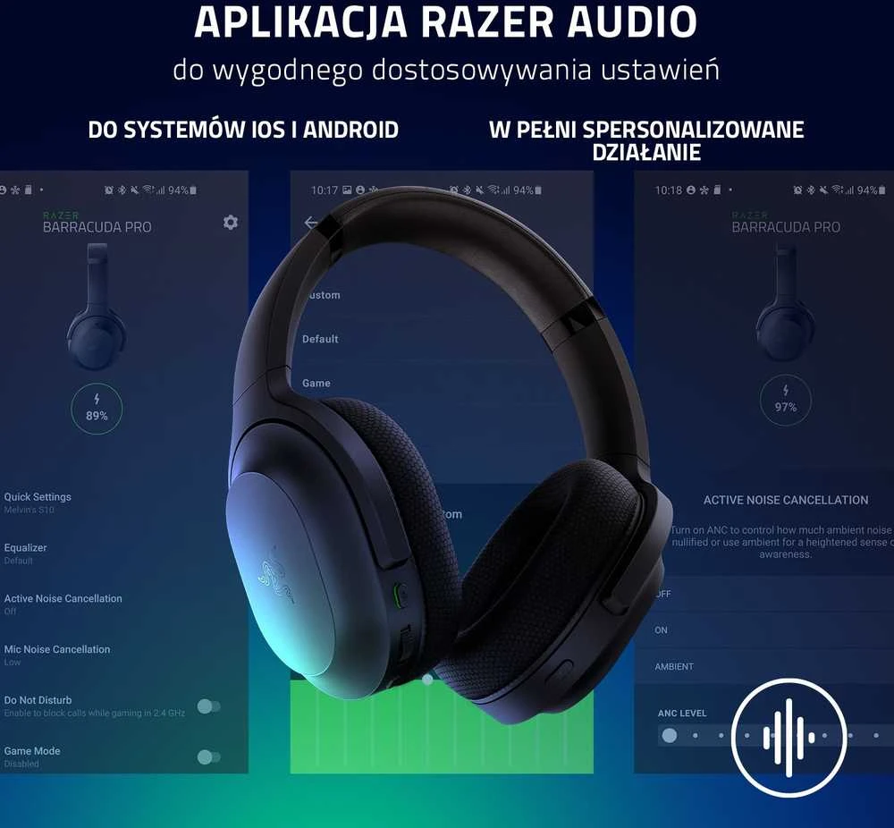 Razer | Ausinės Žaidimams | Barracuda | Belaidės | Ant ausų uždedamos | Belaidės