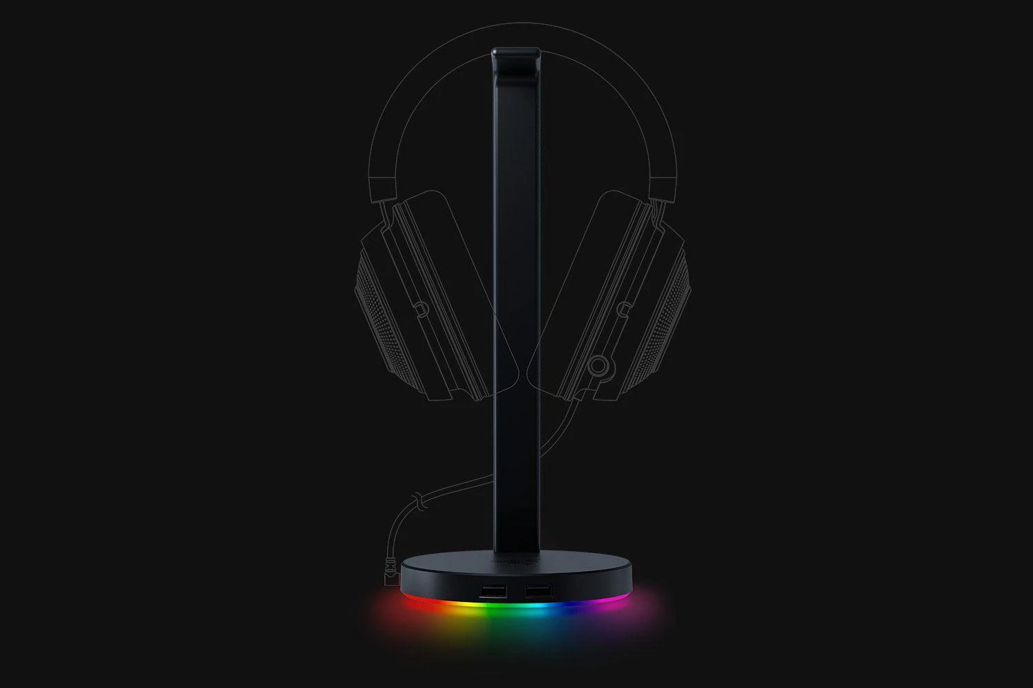 Ausinių stovas Razer Base Station V2 Chroma Quartz Edition, Juodas