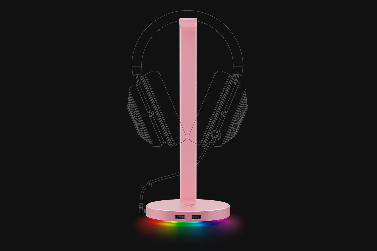 Ausinių stovas Razer Base Station V2 Chroma Quartz Edition, Rožinis