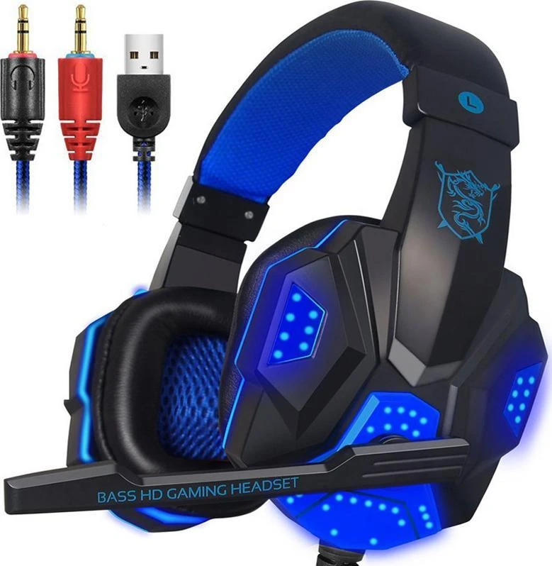 Retoo Ausinės Žaidimų ausinės, skirtos kompiuteriniams žaidimams, su USB ir LED mikrofonu