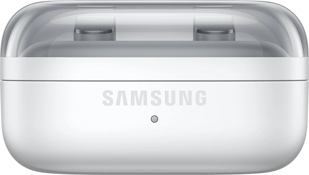 Ausinės Samsung „Galaxy Buds4 SM-R540“, baltos spalvos adaptyvus ANC, iki 6 valandų atkūrimo laikas, aiškus garsas su pastebimu gyliu dėl 11 mm garsiakalbių