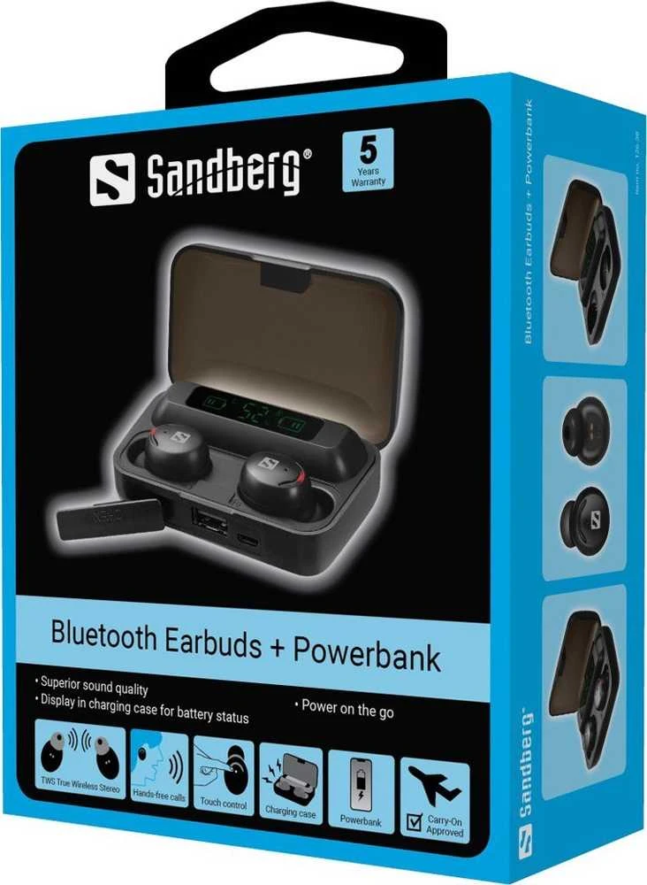 Ausinės Sandberg Belaidės Earbuds + Powerbank