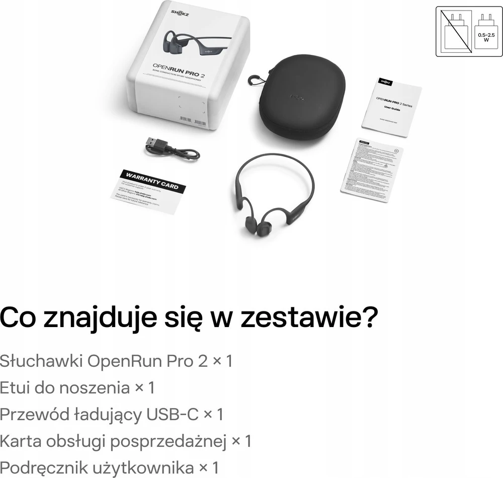 Ausinės Shokz OpenRun Pro2 Mini, Juodos spalvos