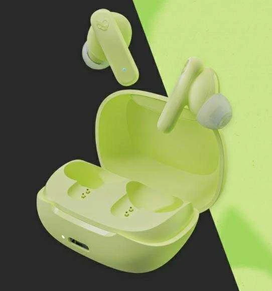 Smokin Buds belaidės ausinės: žalias dėklas ir ausinukai