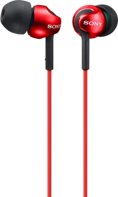 Į ausis įdedamos ausinės Sony MDR-EX110AP su mikrofonu, Raudonos