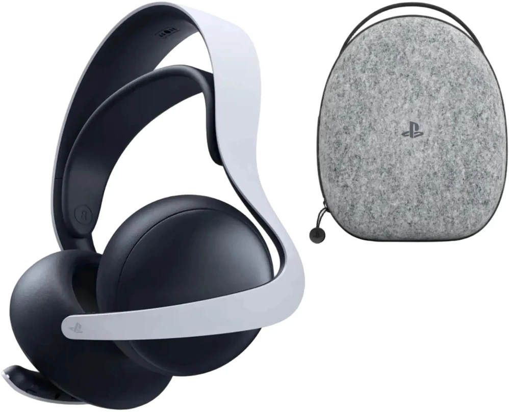 Sony Playstation 5 PULSE Elite Belaidės ausinės su dėklu, Balta