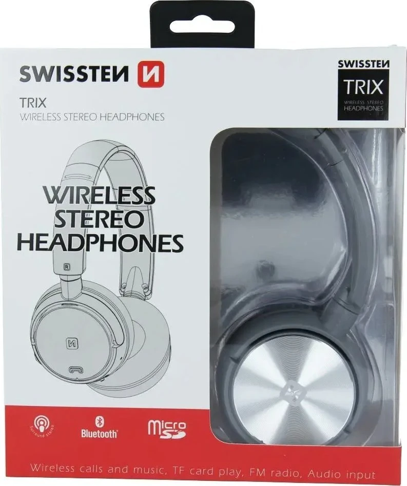 Swissten Stereo Trix Bluetooth 4.2 Ausinės su FM / AUX / MicroSD