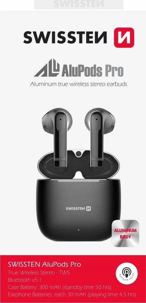 Ausinės Sourcing Swissten ALUPODS PRO TWS (54300300)