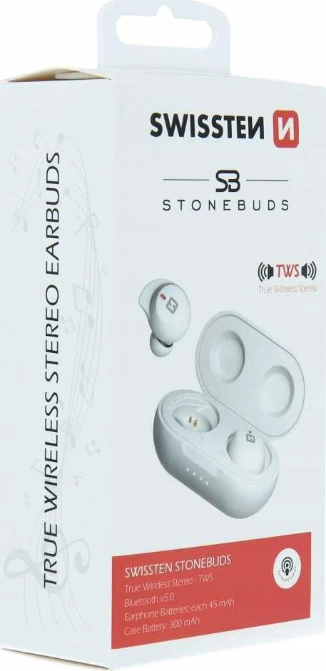 Ausinės Sourcing Swissten TWS Stone Buds Baltas (SW-SB-TWS-WH)