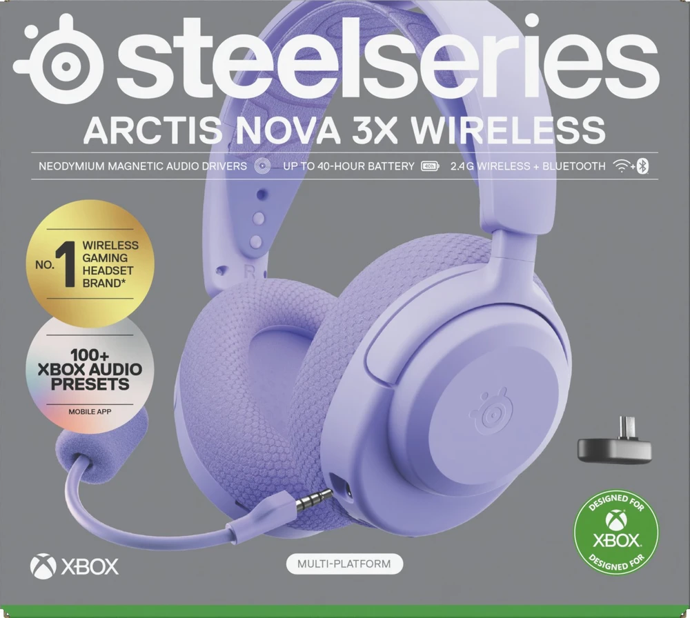 SteelSeries Ausinės Žaidimams | Arctis Nova 3XW | Bluetooth | Over-ear | Noise canceling | Belaidės | Lavender