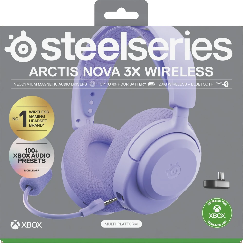 SteelSeries Ausinės Žaidimams | Arctis Nova 3XW | Bluetooth | Over-ear | Noise canceling | Belaidės | Lavender