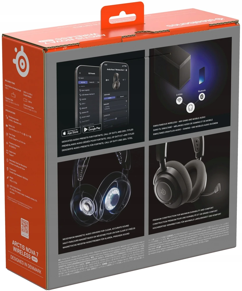 Ausinės STS Steelseries Arctis Nova 7 Belaidės Gen 2 Laisvų rankų įranga Bevielis Su lankeliu Žaidimams Bluetooth Juoda