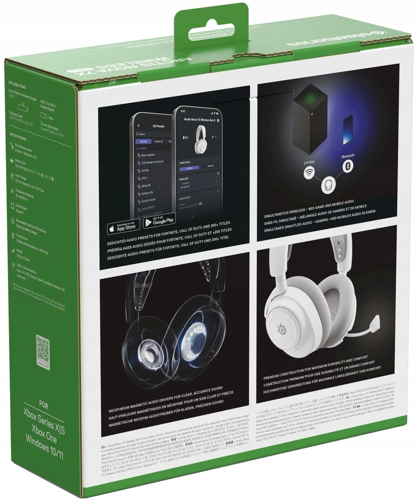SteelSeries Ausinės Žaidimams | Arctis Nova 7X Gen 2 | Bluetooth | Over-Ear | Mikrofonas | Noise canceling | Belaidės | Baltas