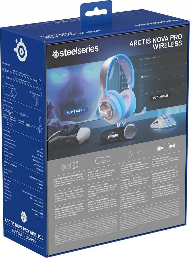 SteelSeries | Ausinės Žaidimams | Arctis Nova Pro P | Bluetooth | Over-Ear | Noise canceling | Belaidės | Baltas