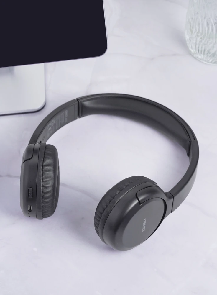 BT210 Bluetooth ausinės STREETZ, su mikrofonu, sulankstomos, juodos / BT210-BLK / 6612085