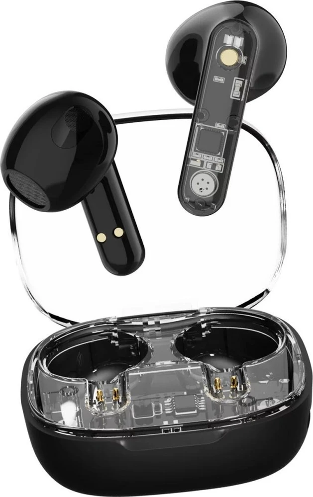 Ausinės į ausis STREETZ, permatomos, juodos / T150-BLK / 6612030
