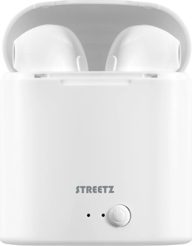 Ausinės STREETZ True Belaidės, 350 mAh su dėžute, BT5 baltos / TWS-0008