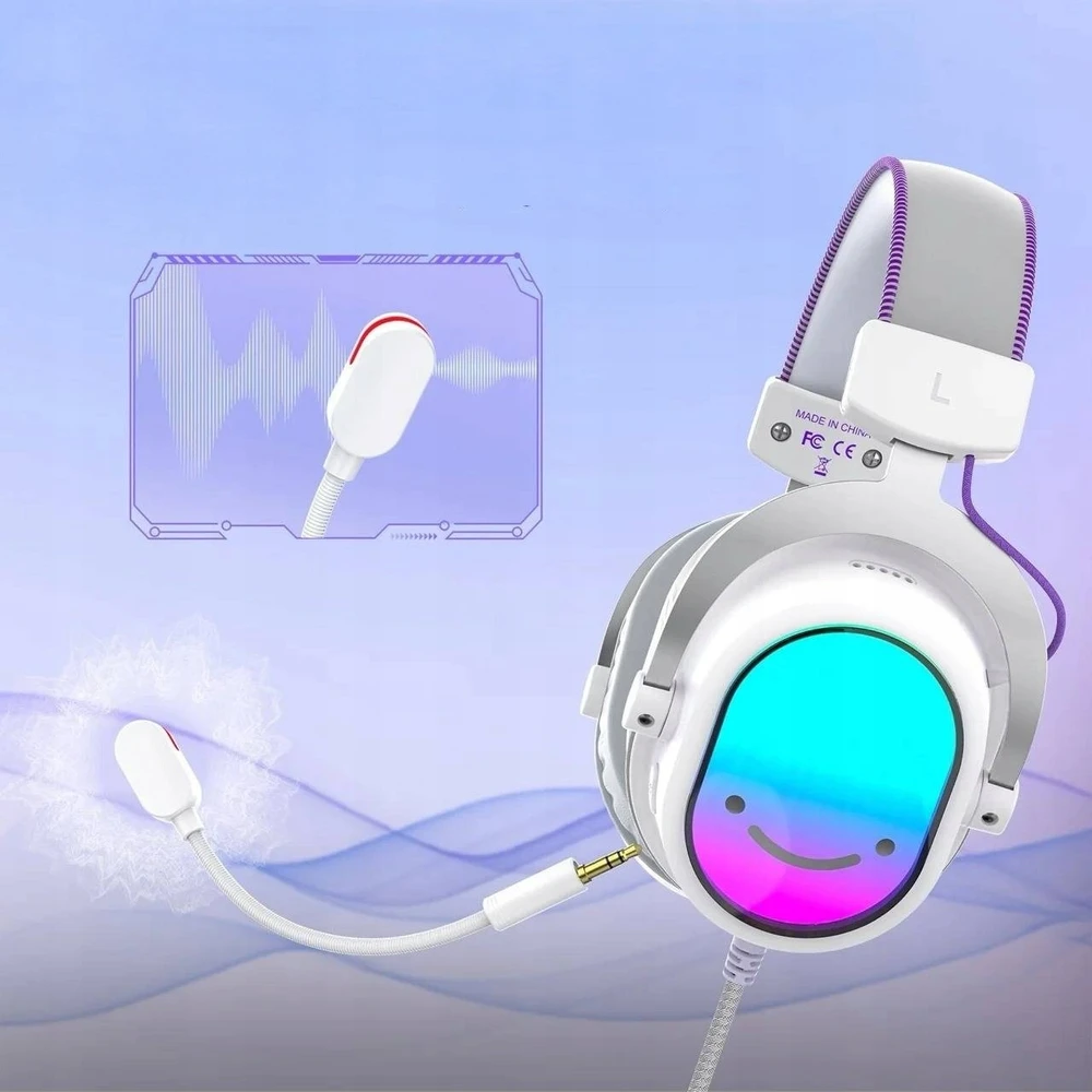 Fifine Microphone Ausinės studijinės su lankeliu ant galvos Fifine H16W 7.1 Baltas RGB