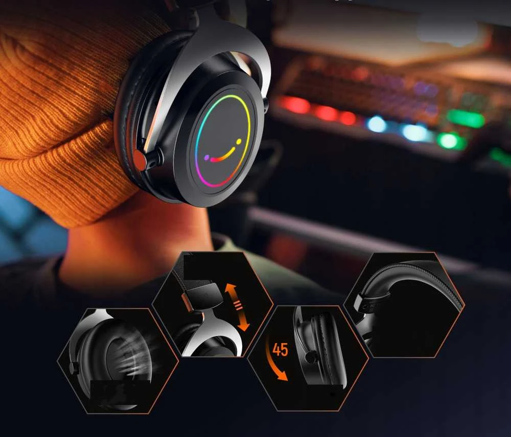 Ausinės Fifine Ausinės studijinės su lankeliu ant galvos FIFINE H3P AmpliGame RGB su mikrogonem studijinės