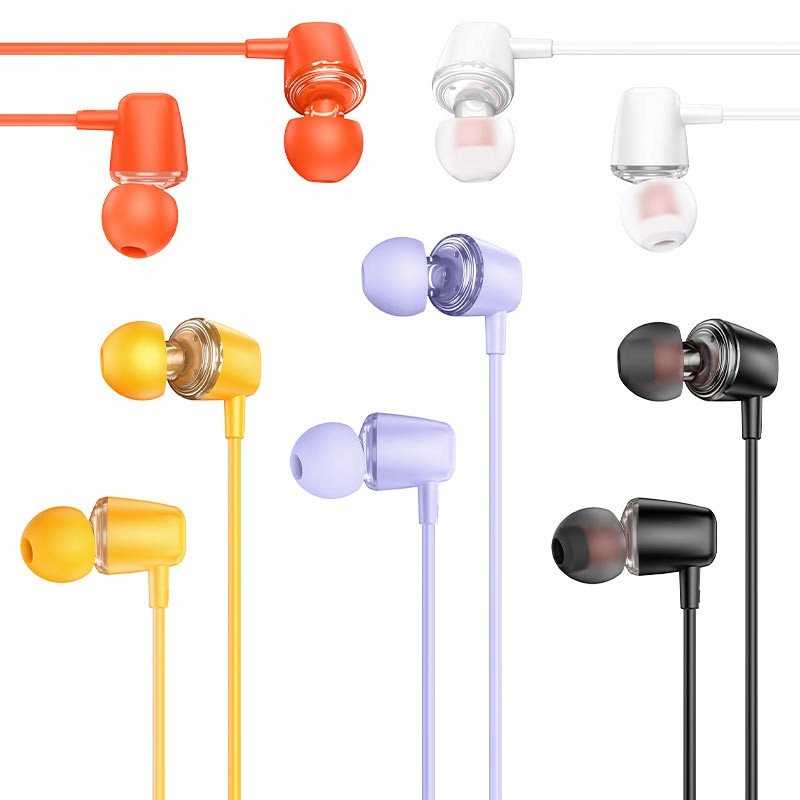 HOCO laidinės ausinės Jack 3,5 mm su mikrofonu M107 juodos spalvos