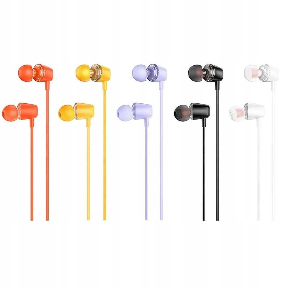 HOCO laidinės ausinės Jack 3,5 mm su mikrofonu M107 baltos spalvos