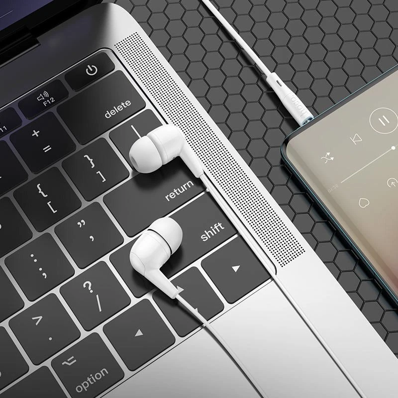 Wire ausinės USB C Hoco M97 baltas