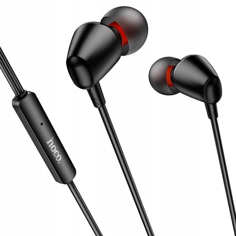 HOCO laidinės ausinės Jack 3,5 mm su mikrofonu M107 juodos spalvos
