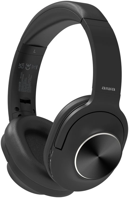 Ausinės Aiwa Ausinės su lankeliu ant galvos AIWA HST-220BT BT/AUX/USB-C 20dB įmontuotas mikrofon Juoda