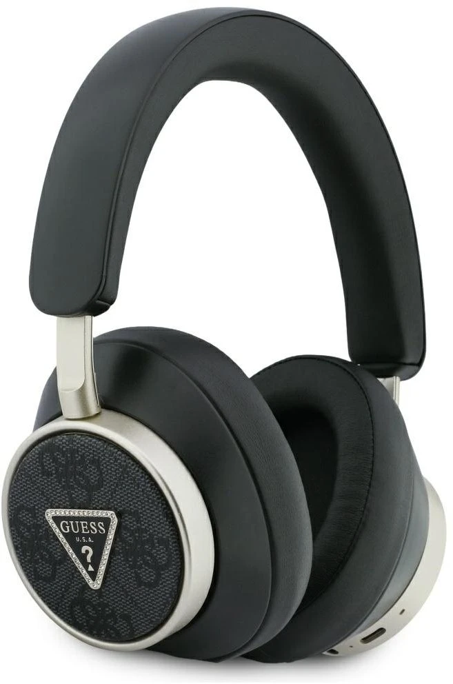 Ausinės Guess PU 4G Triangle Logo ENC Belaidės Headphone Juodas