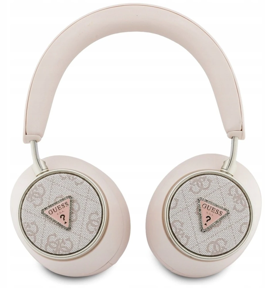 Ausinės Guess PU 4G Triangle Logo ENC Belaidės Headphone Rožinė