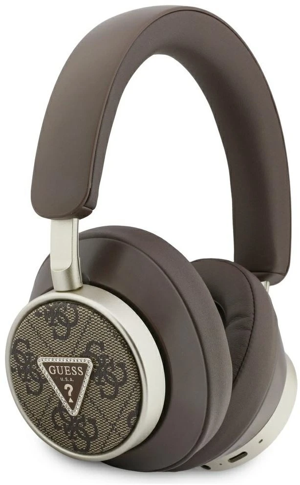 Ausinės Guess PU 4G Triangle Logo ENC Belaidės Headphone Ruda