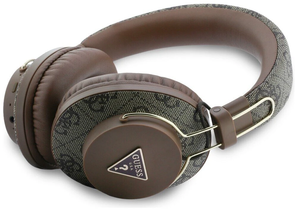 Belaidės ausinės ENC GUESS trikampio formos logotipas GUE005324 ruda