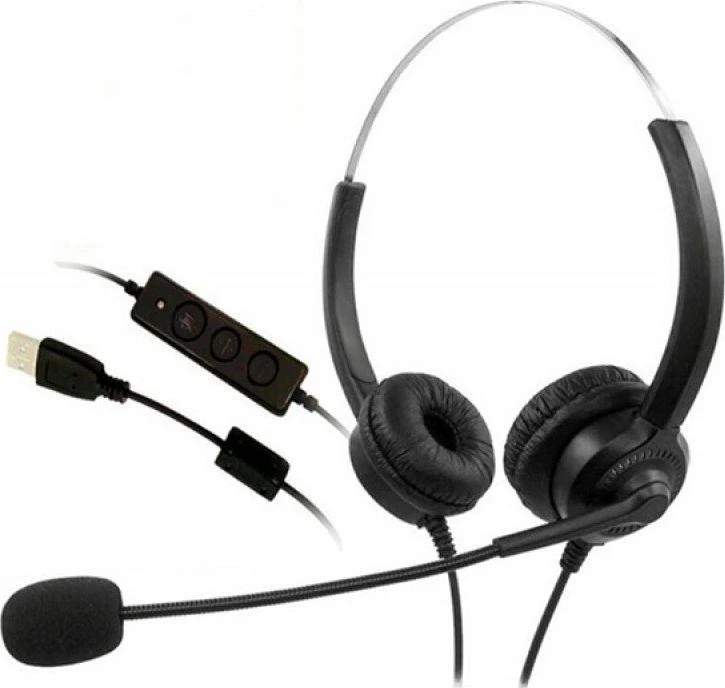 Ausinės MediaRange su USB mikrofonu ir pulteliu