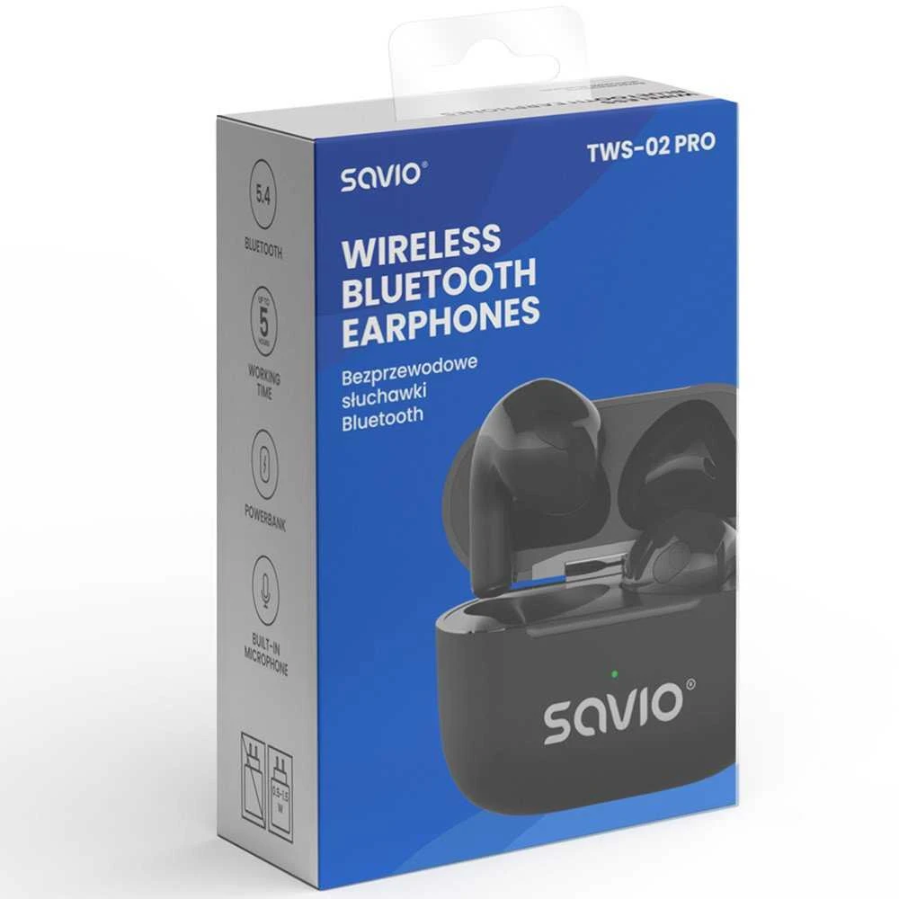 SAVIO TWS-02 PRO Belaidės Ausinės