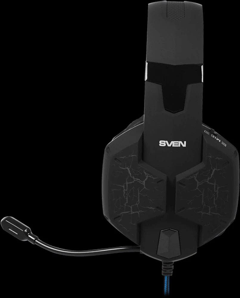 Ausinės su mikrofonu SVEN AP-U980MV juodas-mėlynas (USB, LED, 7.1), SV-015633