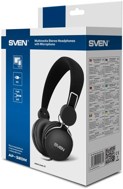 Ausinės su mikrofonu SVEN AP-320M, juodas