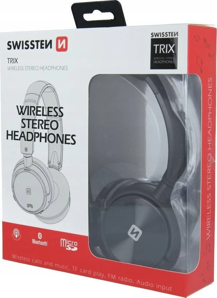 Swissten Stereo Trix Bluetooth Ausinės su FM / AUX / MicroSD