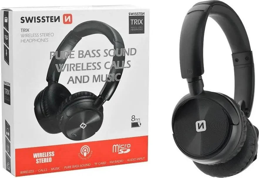 Swissten Stereo Trix Bluetooth Ausinės su FM / AUX / MicroSD